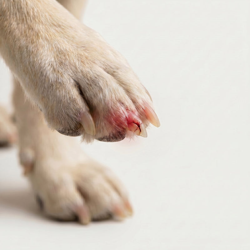 ציפורן פצועה מקיצוץ ידני בלי anypaw
